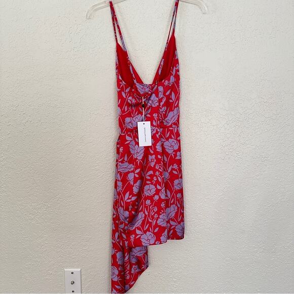 NWT Lovers & Friends Kamala Floral Purple Red Mini Dress Medium - Picture 6 of 7